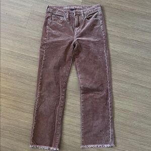 American eagle high rise cropped cut off corduroy jeans